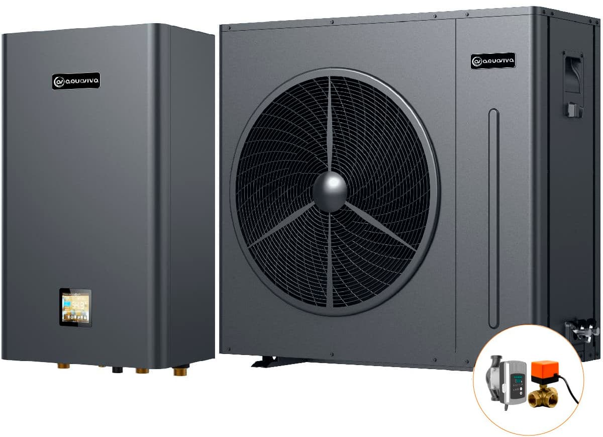 Інверторний тепловий насос для дому Aquaviva Plus 13 (12.60 кВт), циркуляційний насос + триходовий клапан