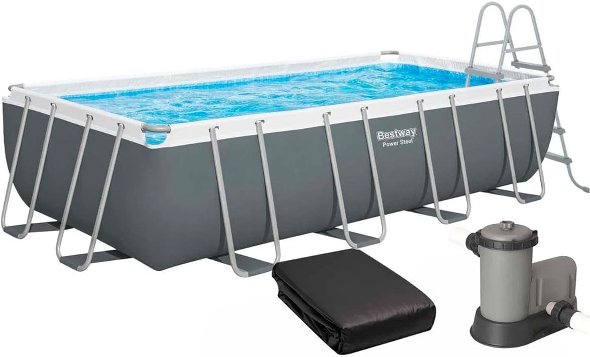 Каркасний басейн Bestway 56465 (549x274x122 см) з картриджним фільтром, драбиною та тентом