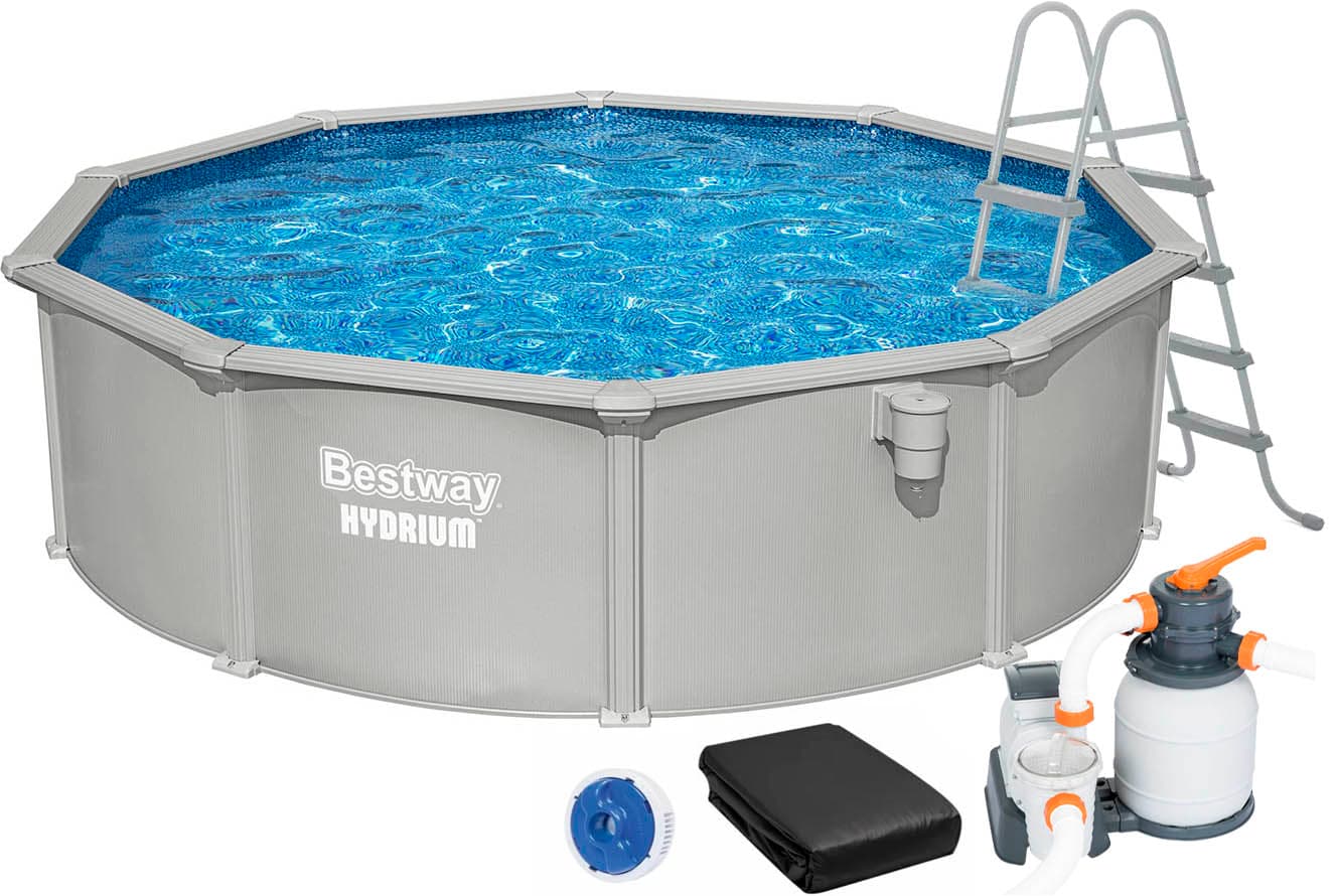 Збірний басейн Bestway Hydrium 56384 (460х122 см) з пісочним фільтром, драбиною та тентом