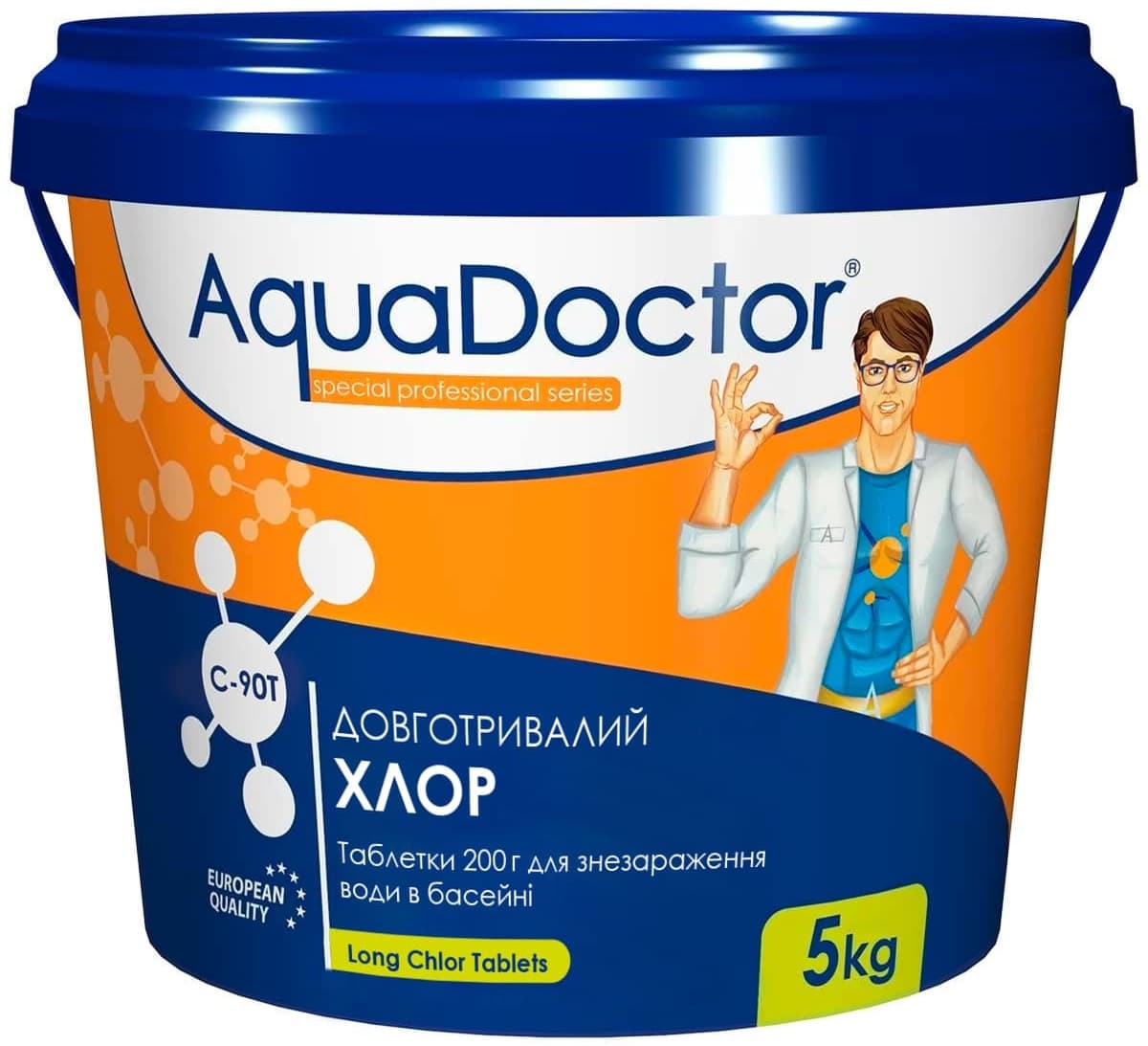 Хлор для басейну AquaDoctor C-90T 5 кг в таблетках