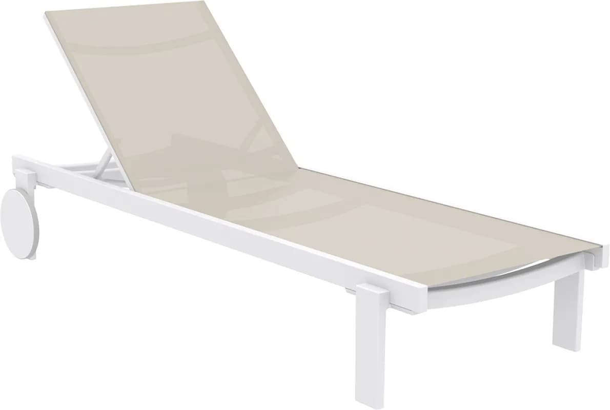 Шезлонг Aquajoy Casablanca, білий із сіро-коричневим