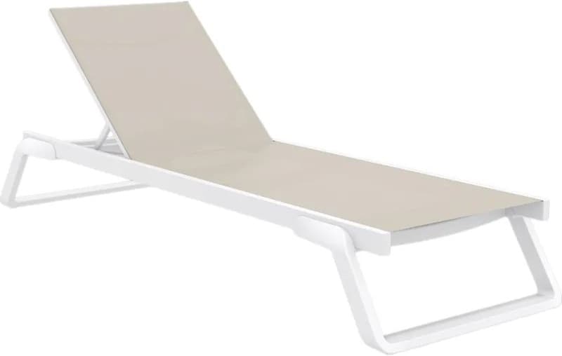 Шезлонг Aquajoy Tropic, білий із сіро-коричневим