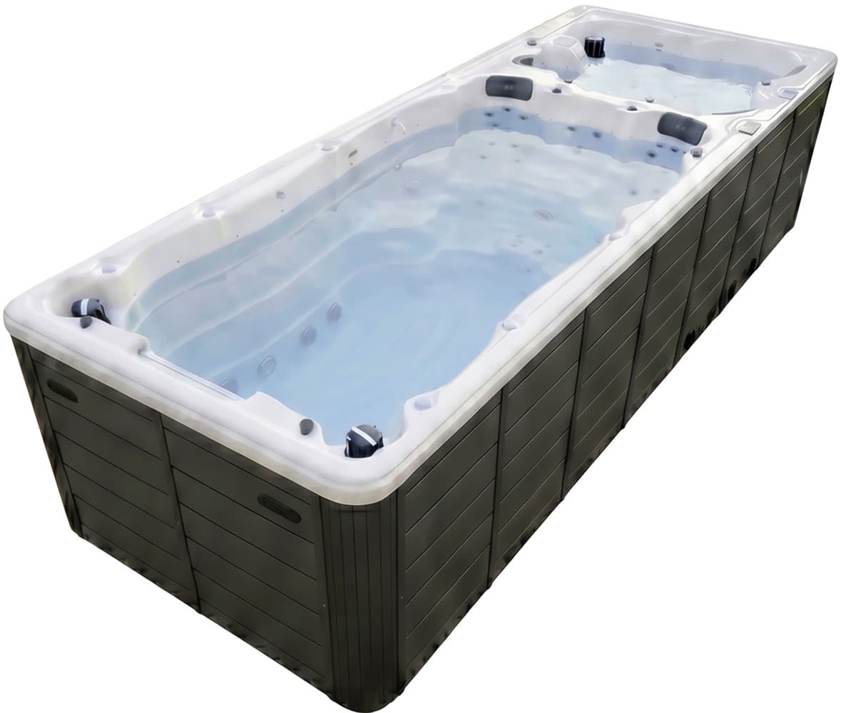 Плавальний СПА-басейн Aquajoy Equilibrium (580х220х150 см), Сріблясто-білий мармур